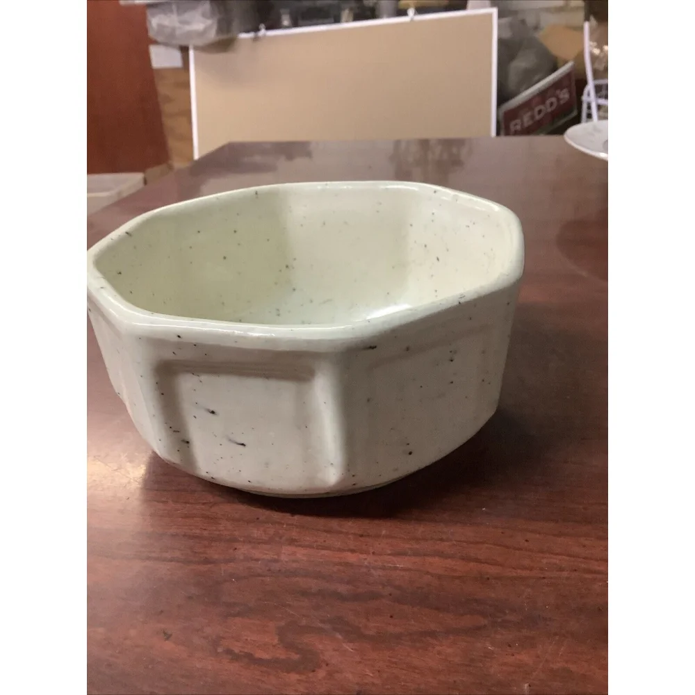 Vintage Manley Pottery Planter Light Green Speckled 5.5” Plants Succulents 1950s